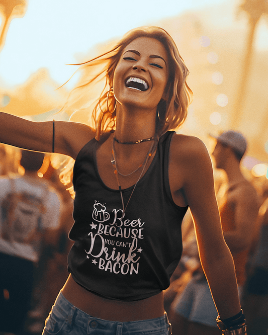 Beer Because You Can't Drink Bacon : Women's Ideal Racerback Tank