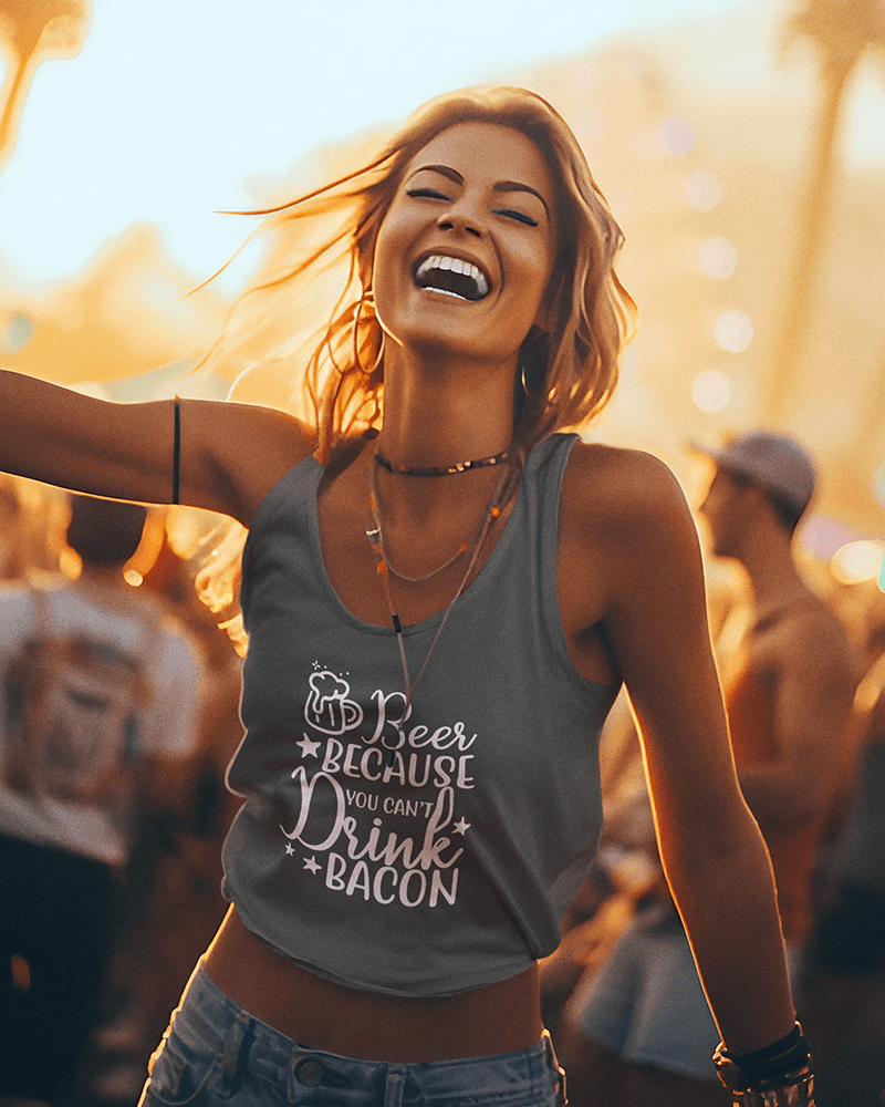 Beer Because You Can't Drink Bacon : Women's Ideal Racerback Tank