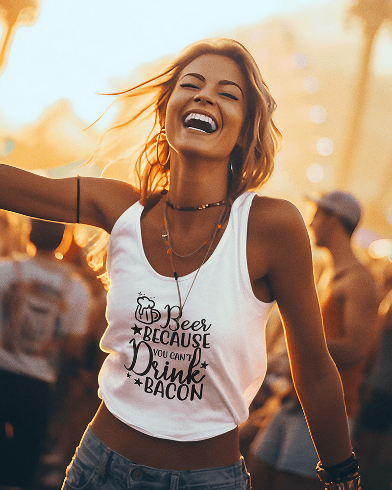 Beer Because You Can't Drink Bacon : Women's Ideal Racerback Tank