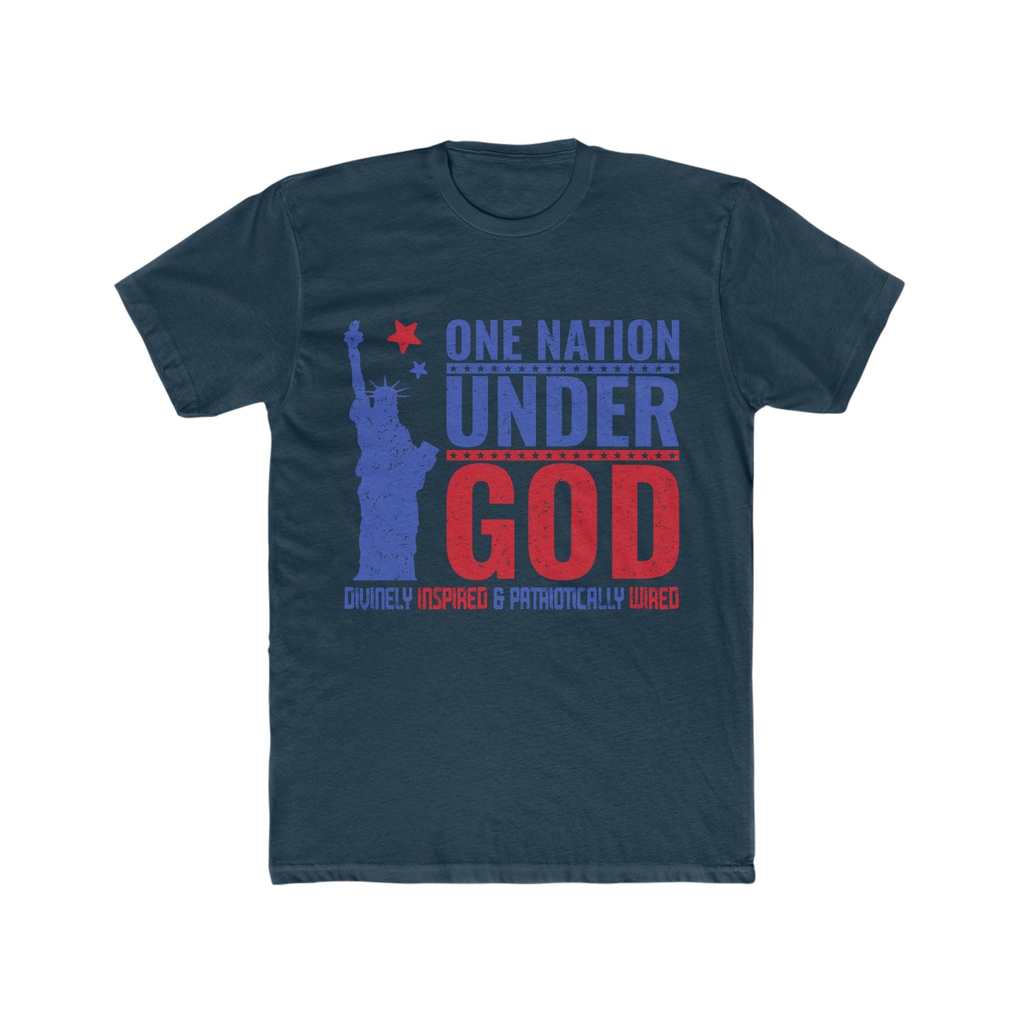 One Nation Under God : Men's Cotton Crew Tee