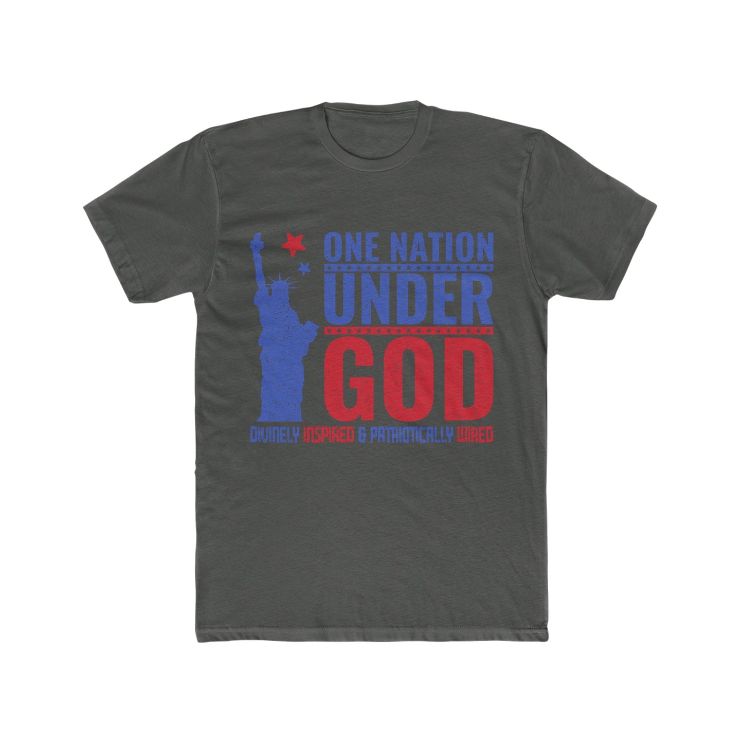 One Nation Under God : Men's Cotton Crew Tee