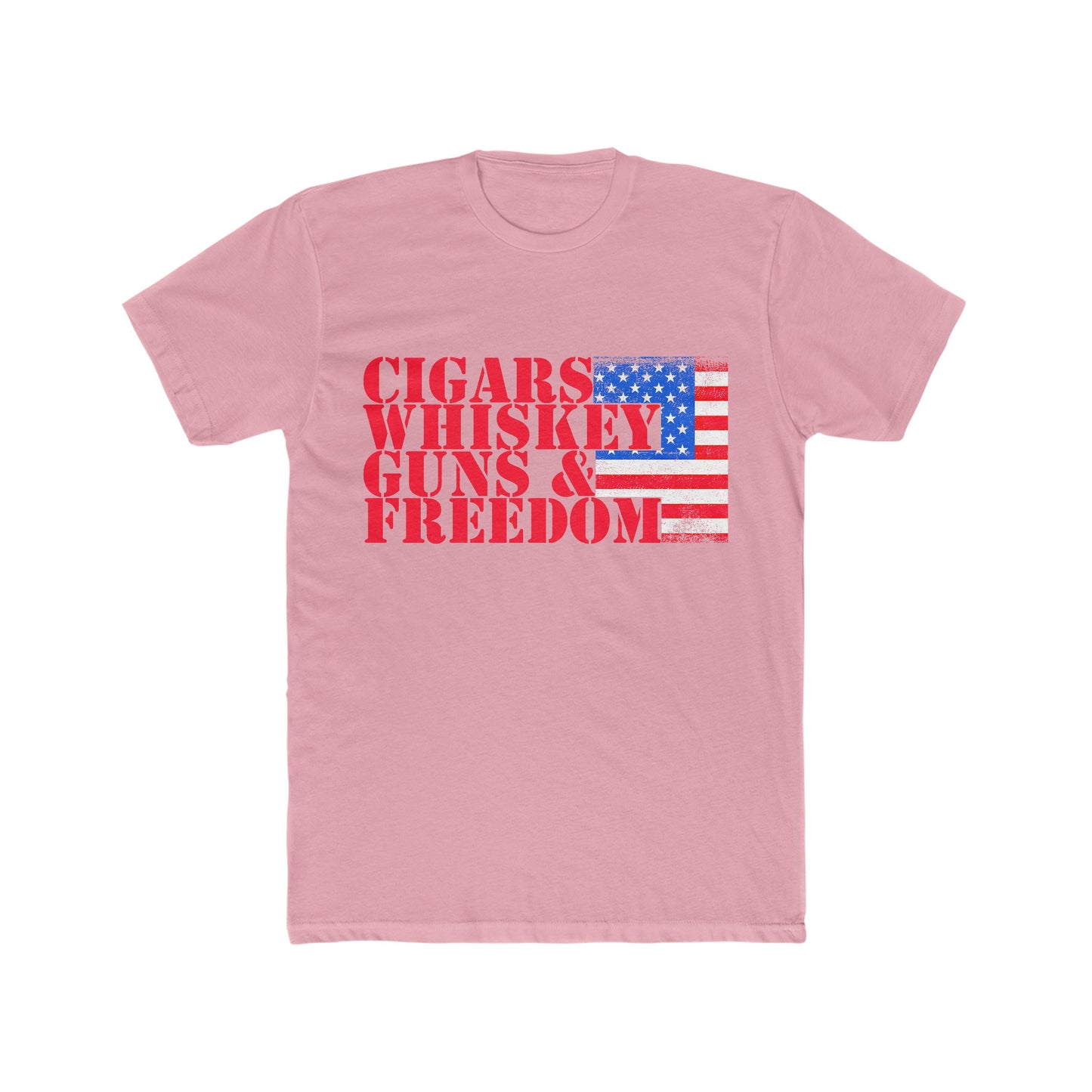 Cigars Whiskey Guns & Freedom : Men's Cotton Crew Tee