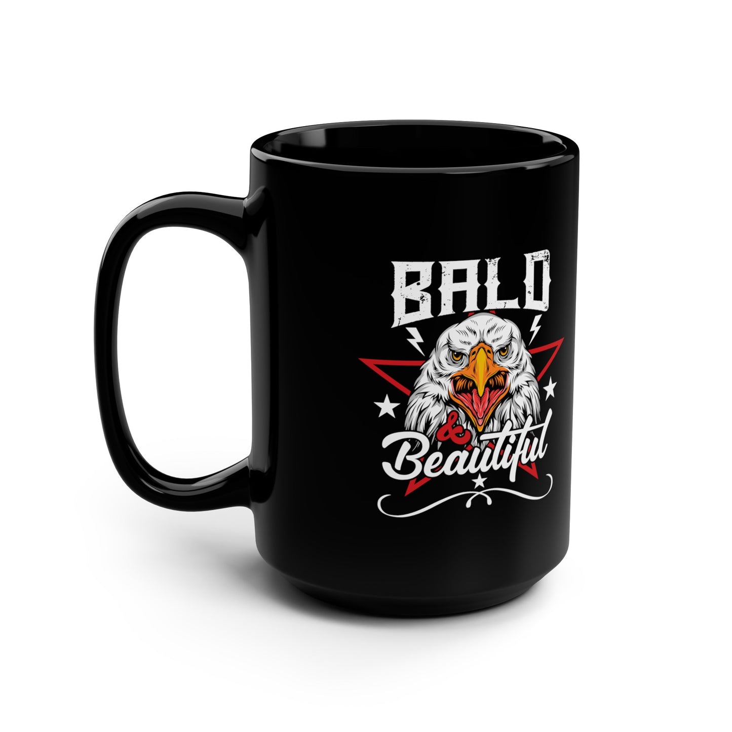 Bald N' Beautiful : Black Mug, 15oz