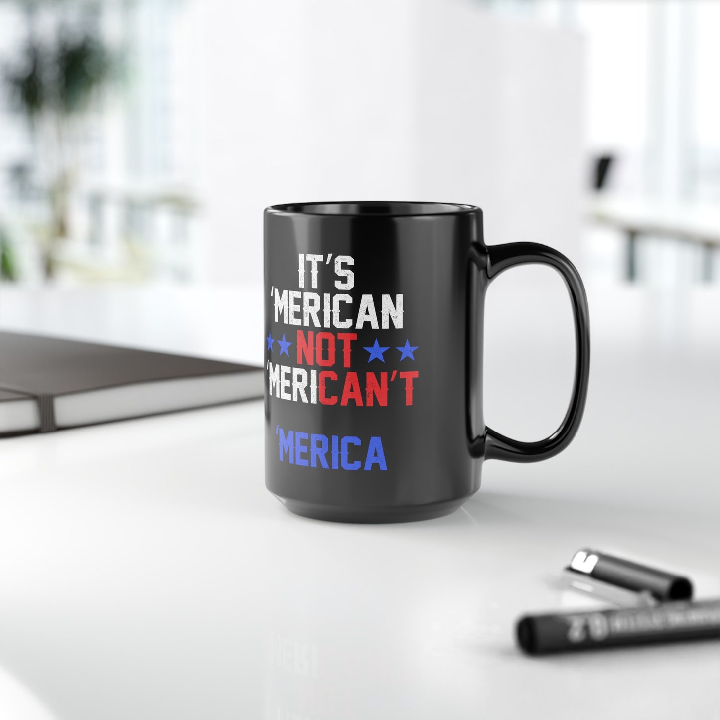 'Merican : Black Mug, 15oz