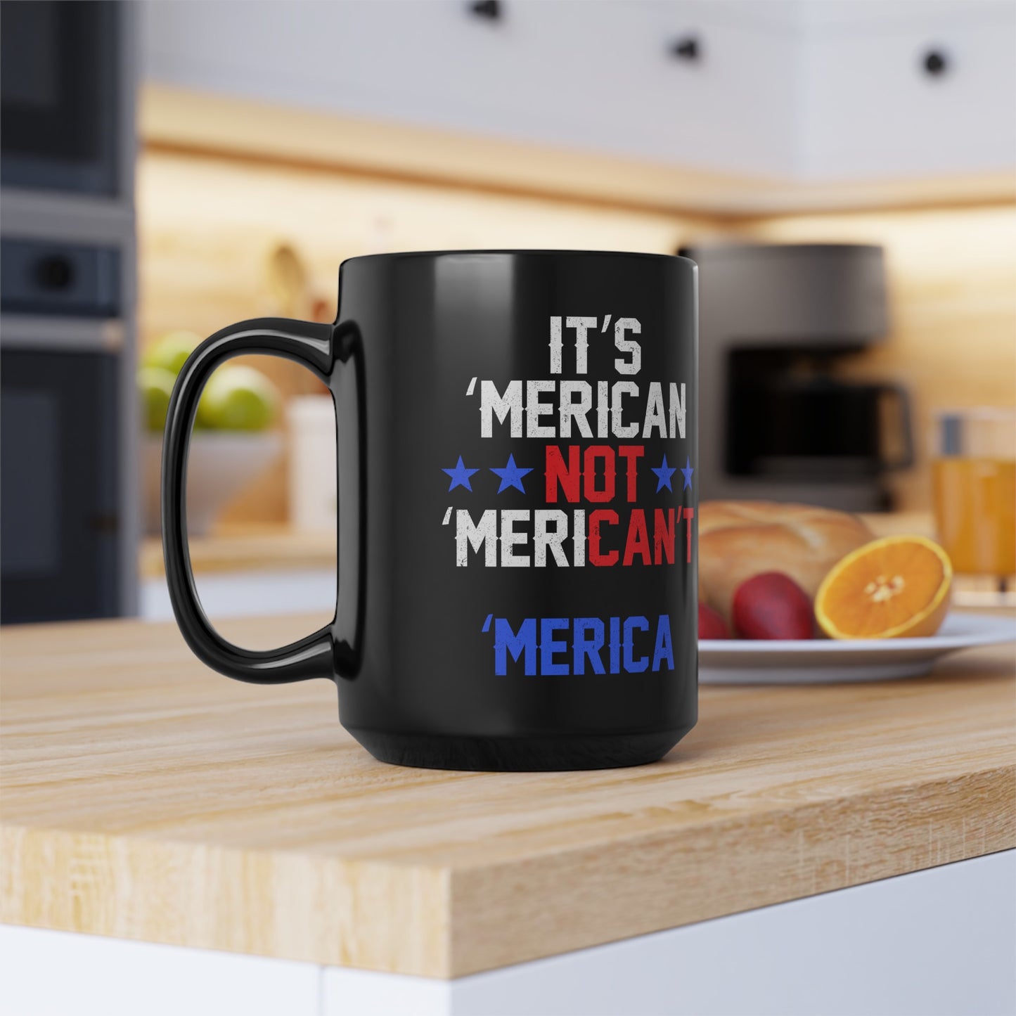 'Merican : Black Mug, 15oz