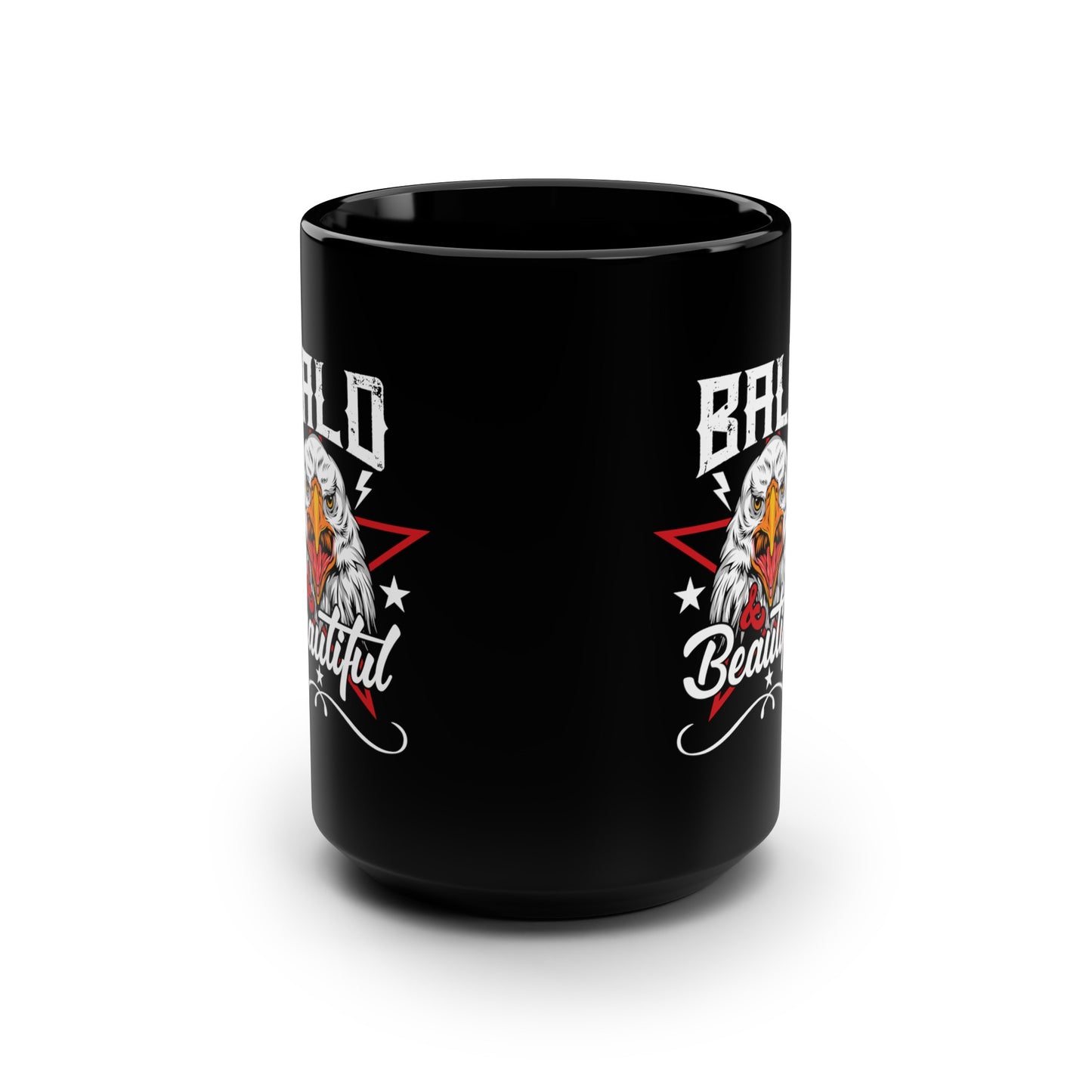 Bald N' Beautiful : Black Mug, 15oz