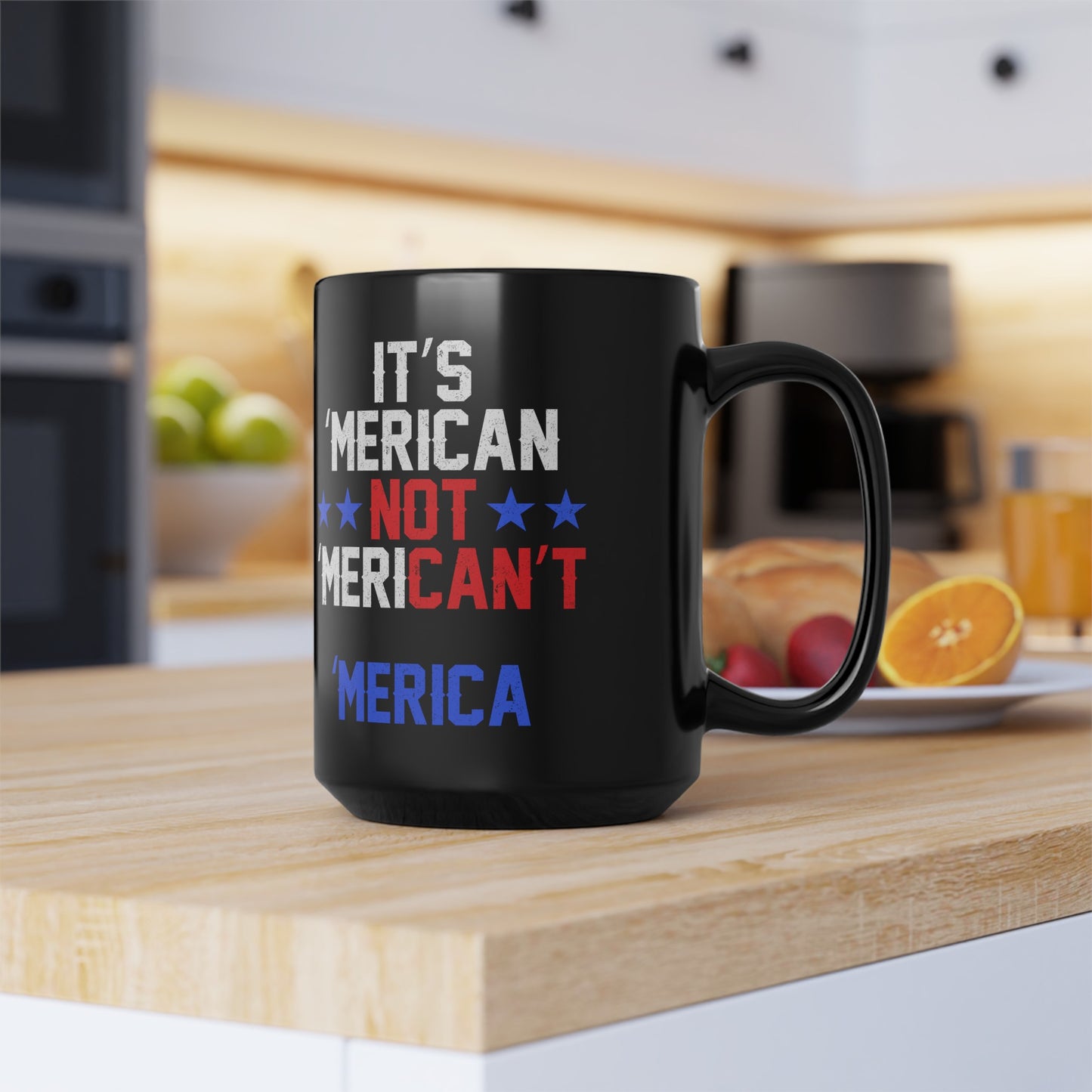 'Merican : Black Mug, 15oz