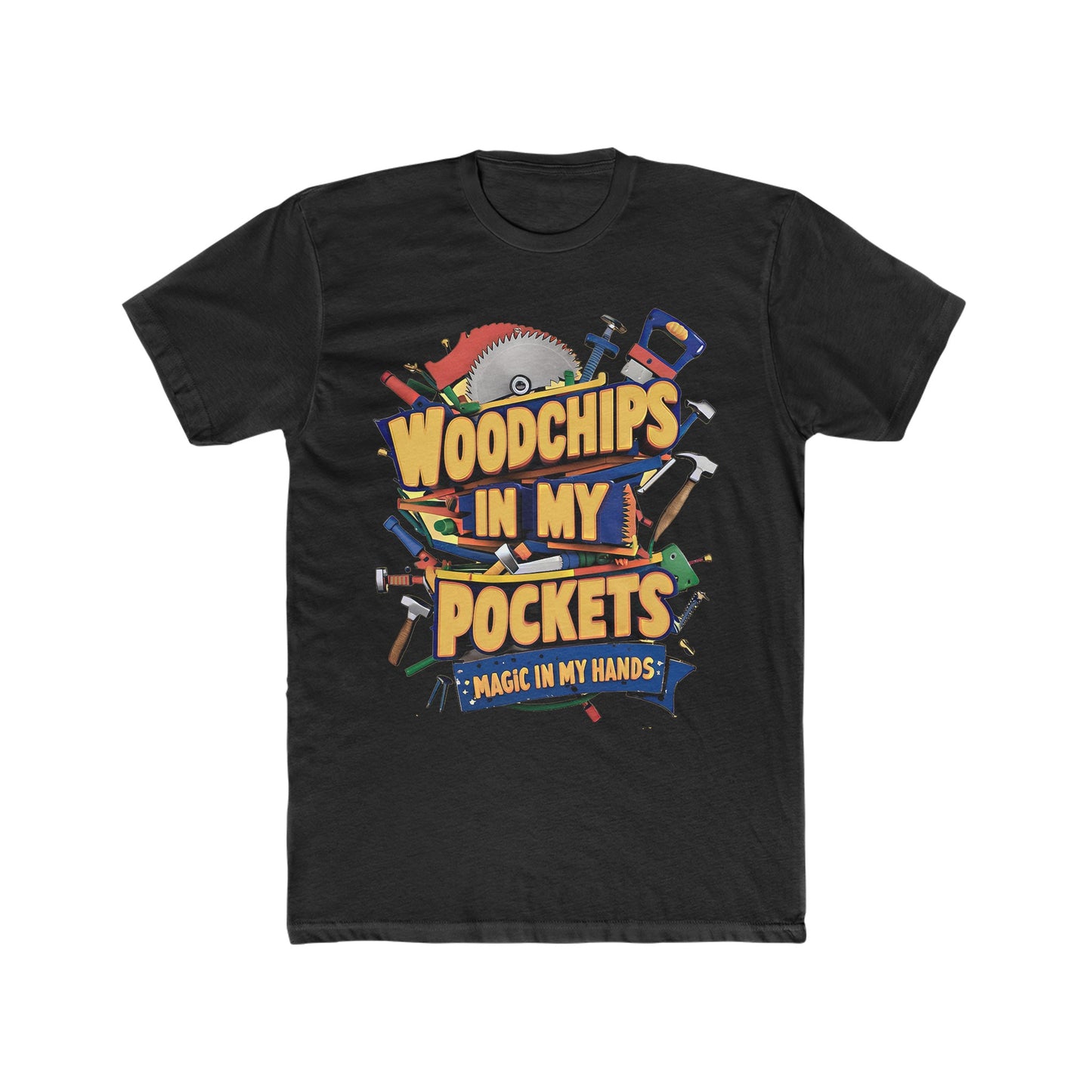 Woodchips in my Pockets : Men's Cotton Crew Tee