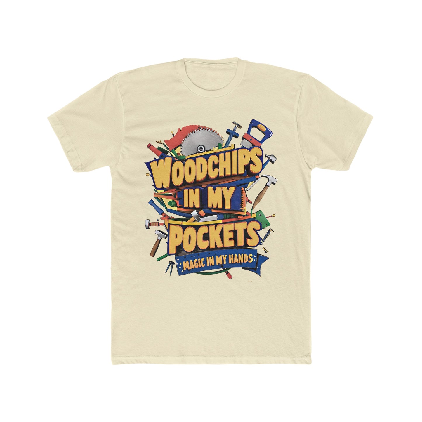 Woodchips in my Pockets : Men's Cotton Crew Tee