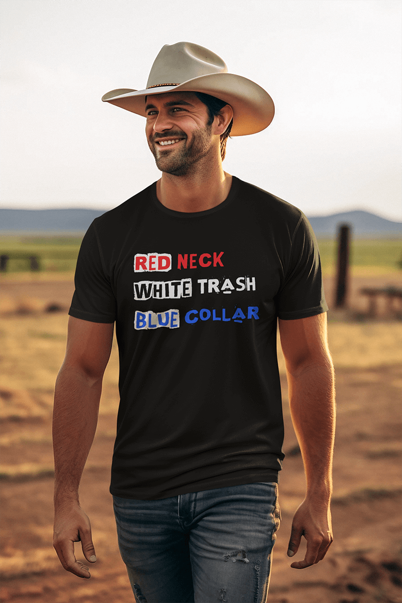 Red Neck White Trash : Men's Cotton Crew Tee