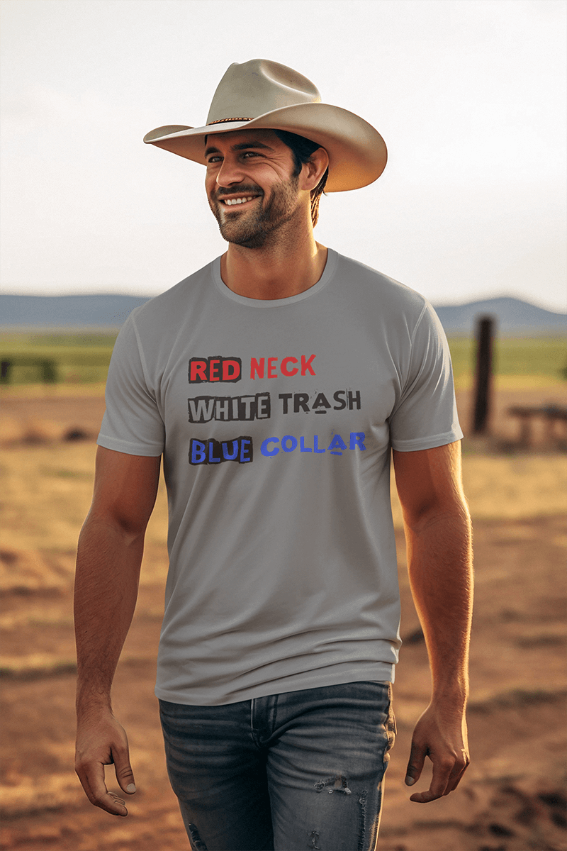 Red Neck White Trash : Men's Cotton Crew Tee