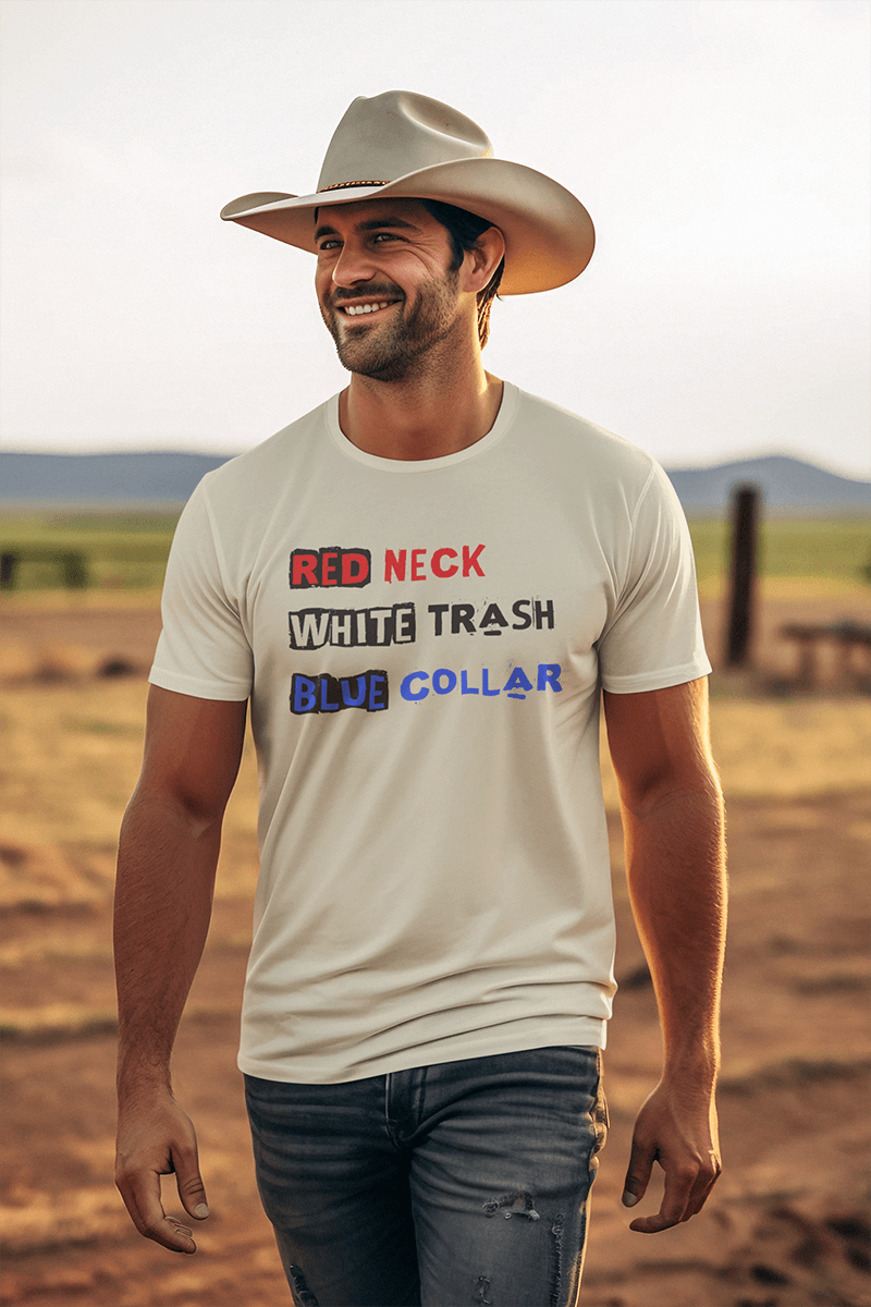 Red Neck White Trash : Men's Cotton Crew Tee