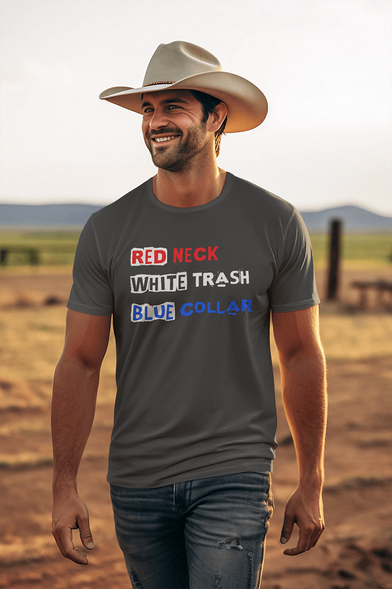 Red Neck White Trash : Men's Cotton Crew Tee