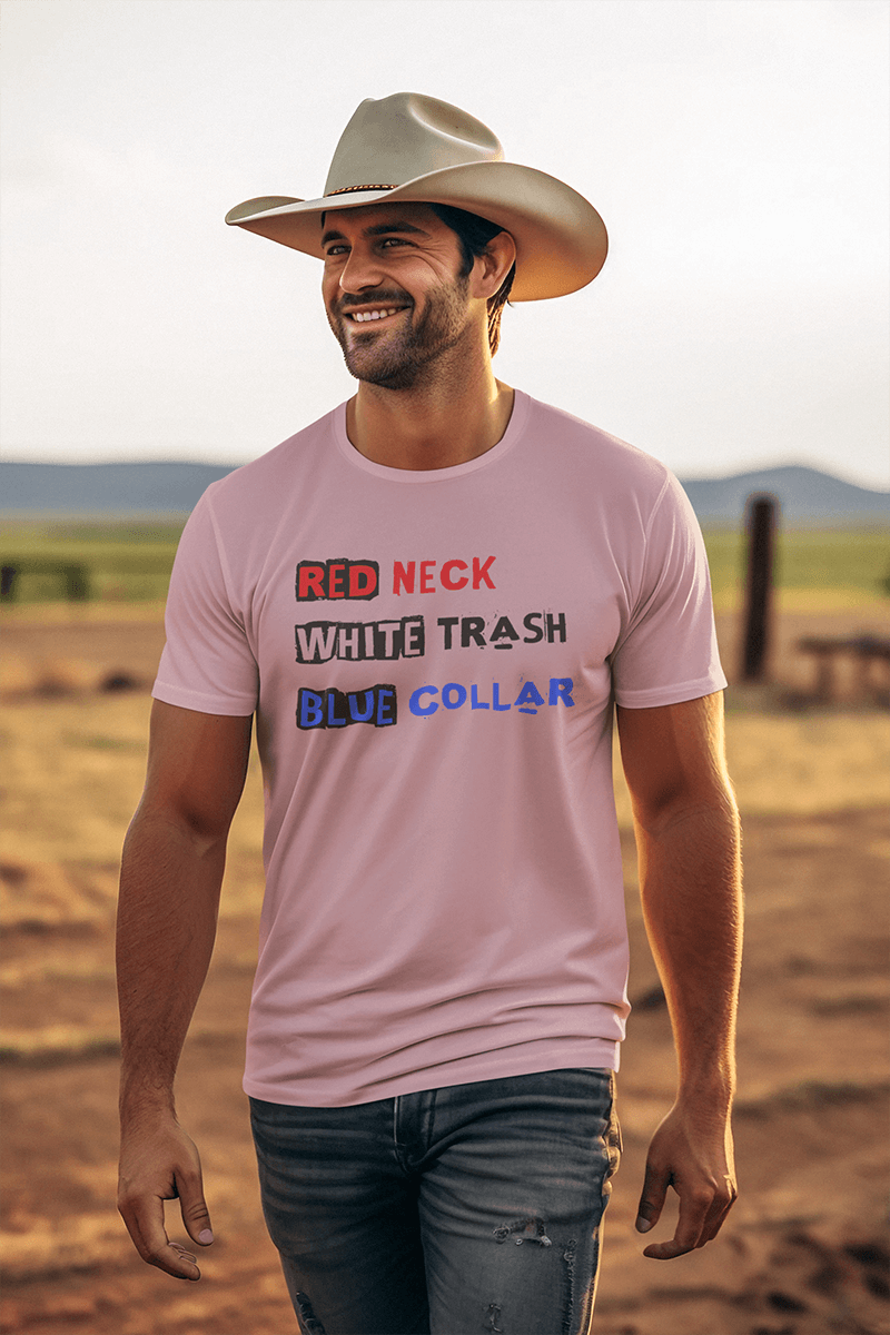 Red Neck White Trash : Men's Cotton Crew Tee