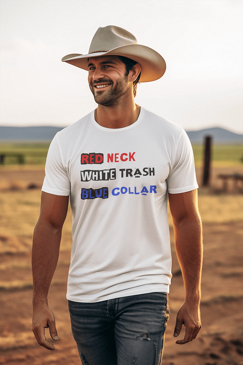 Red Neck White Trash : Men's Cotton Crew Tee