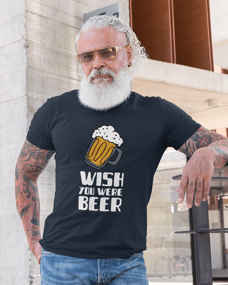 Wish You Were Beer : Men's Cotton Crew Tee