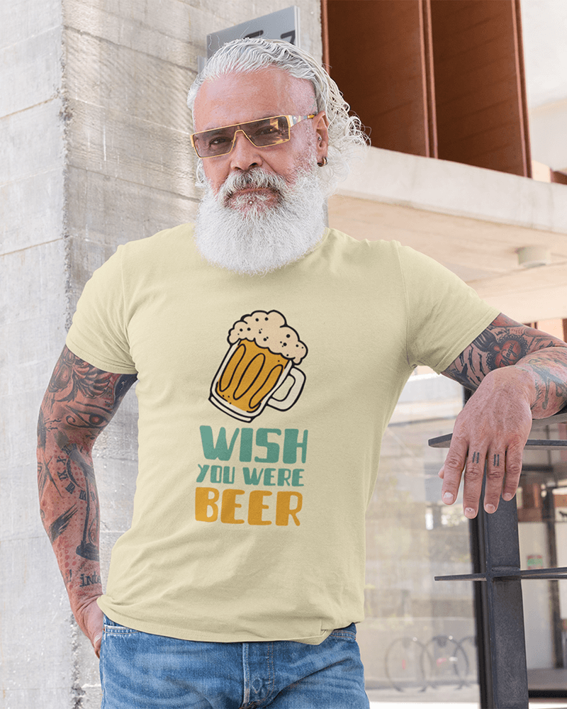 Wish You Were Beer : Men's Cotton Crew Tee