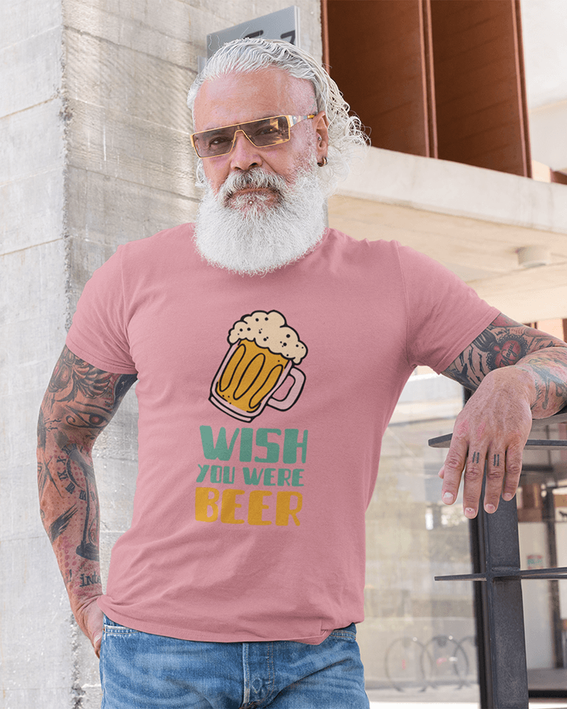 Wish You Were Beer : Men's Cotton Crew Tee