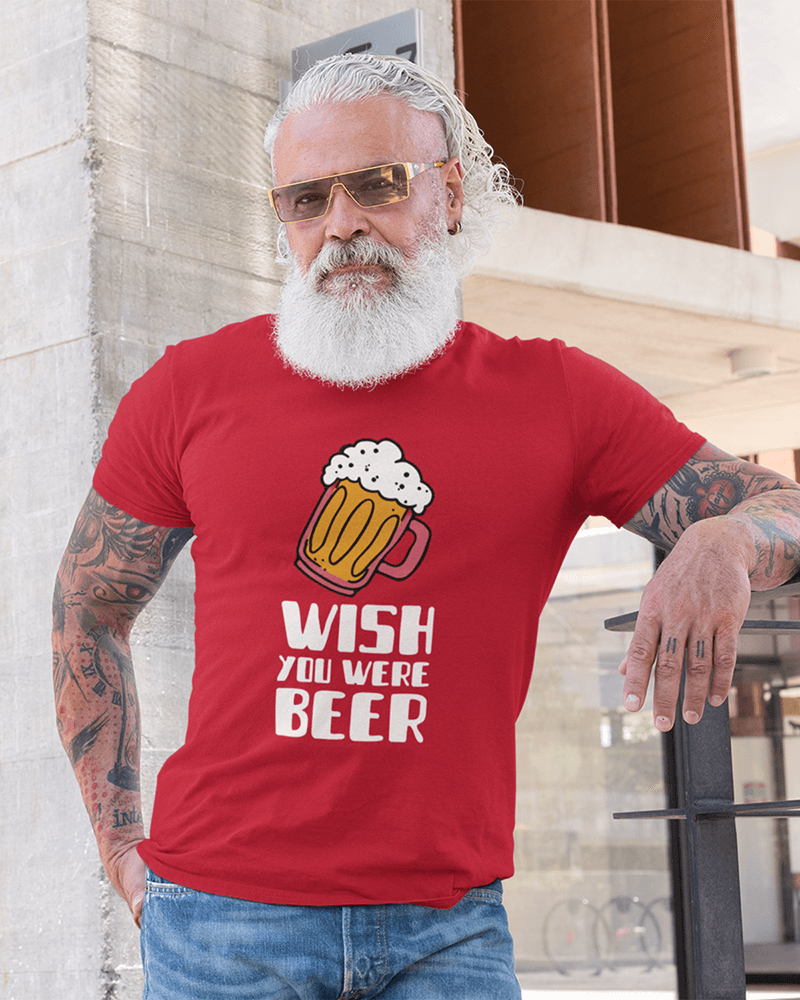 Wish You Were Beer : Men's Cotton Crew Tee