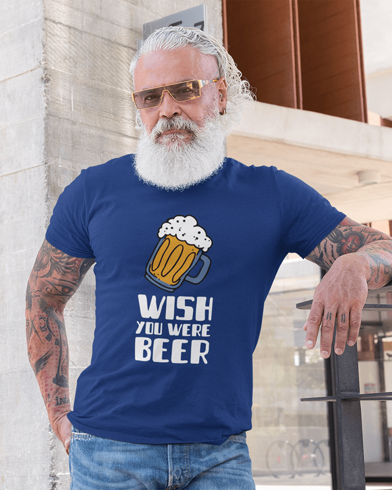 Wish You Were Beer : Men's Cotton Crew Tee