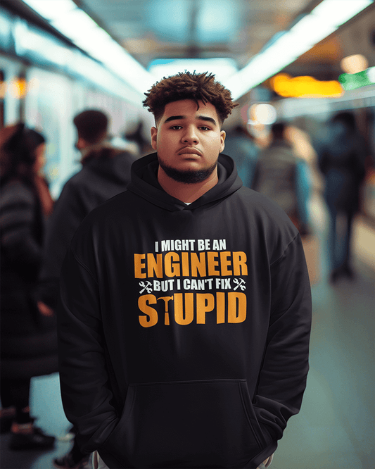 Can't Fix Stupid (Engineer) : Men's NUBLEND® Hooded Sweatshirt