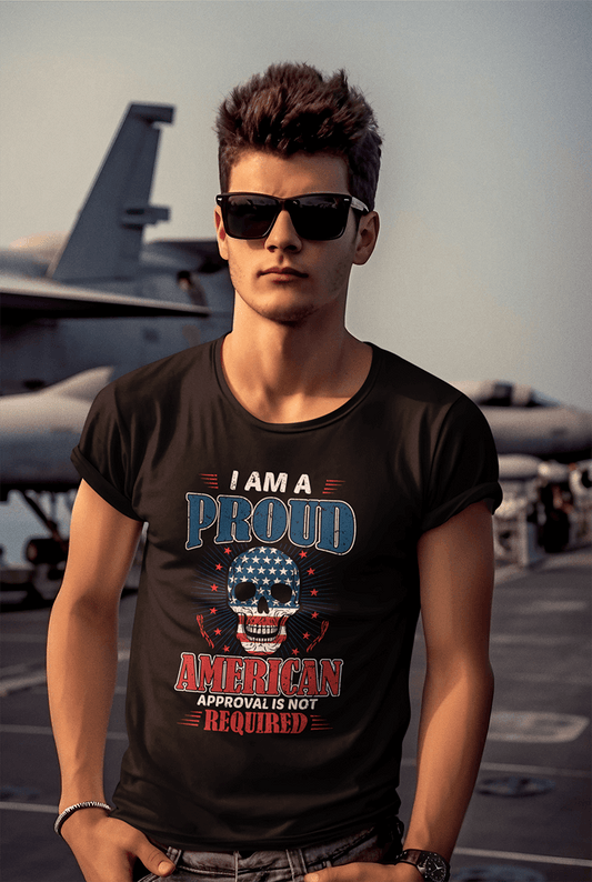 Proud American Approval Not Required : Men's Cotton Crew Tee