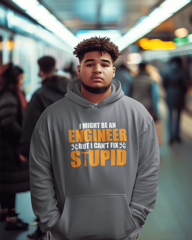 Can't Fix Stupid (Engineer) : Men's NUBLEND® Hooded Sweatshirt