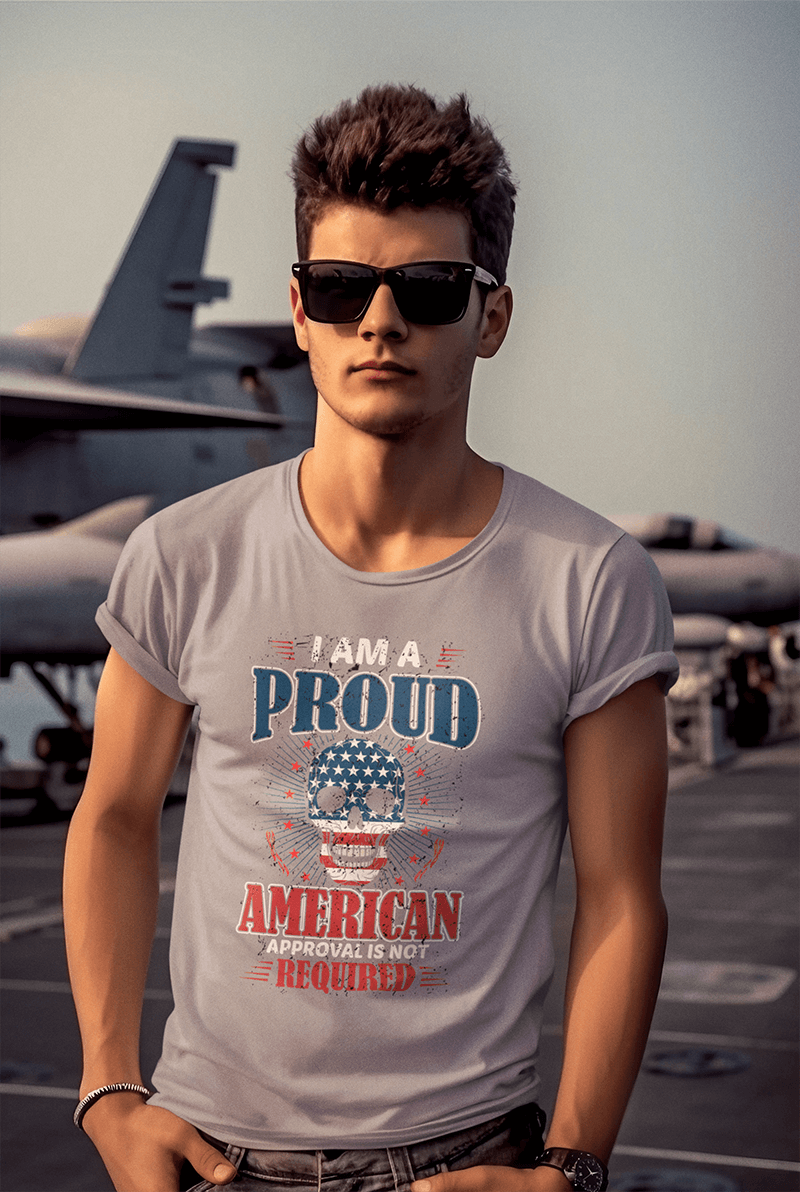 Proud American Approval Not Required : Men's Cotton Crew Tee