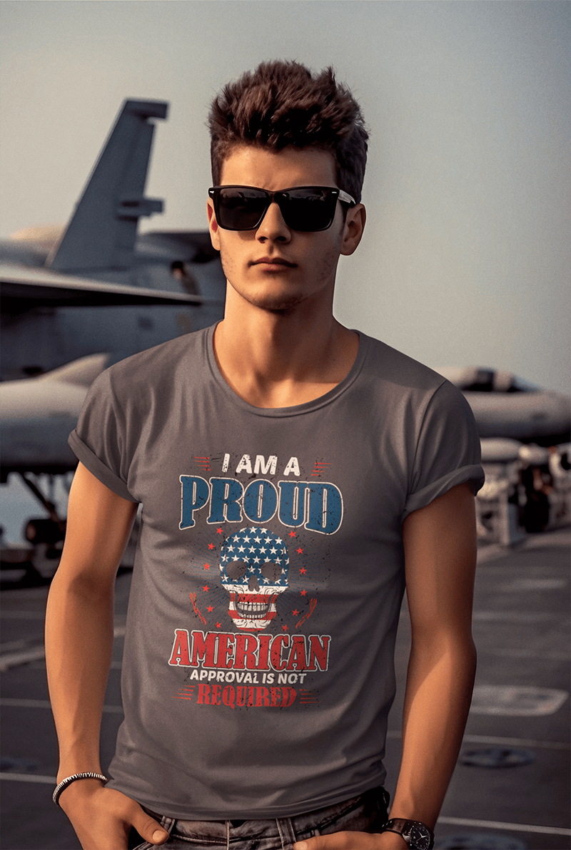 Proud American Approval Not Required : Men's Cotton Crew Tee