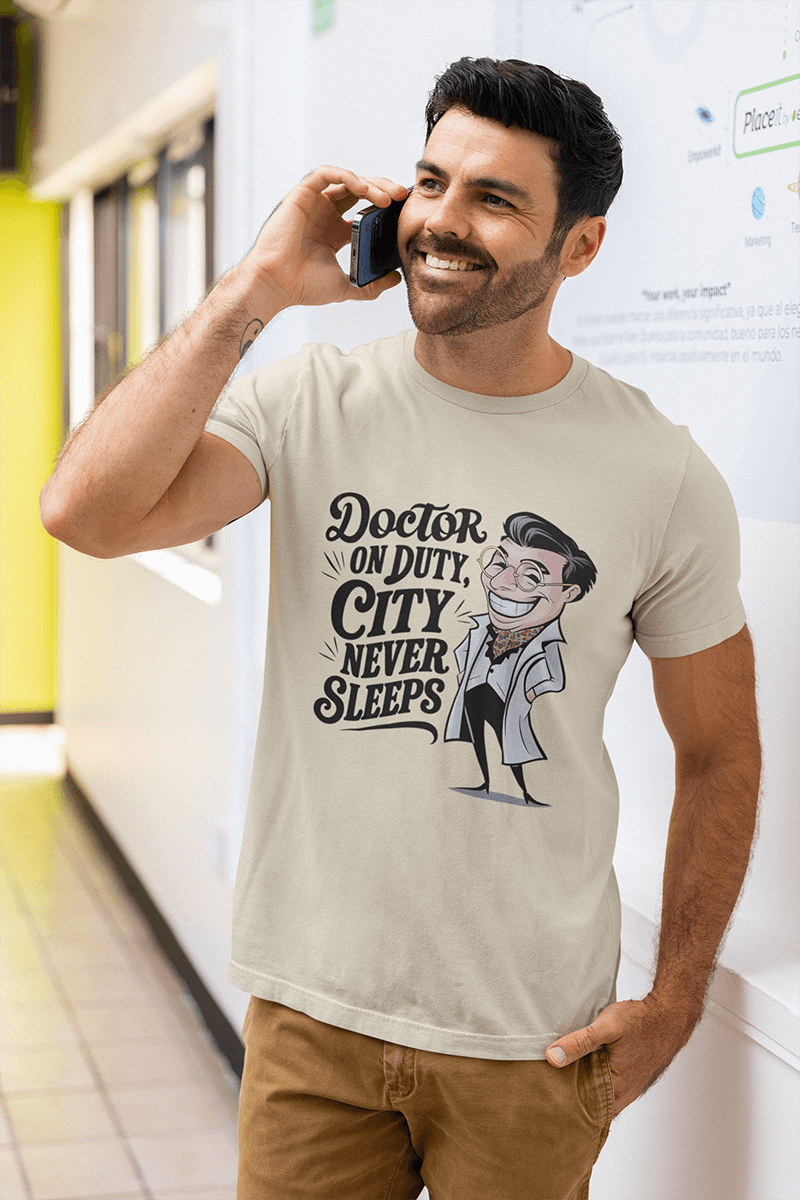 City Never Sleeps  : Men's Cotton Crew Tee