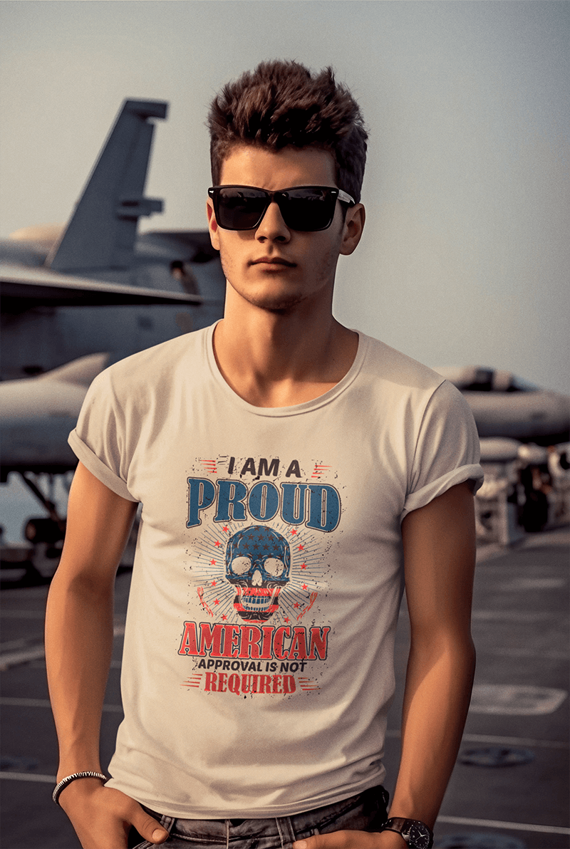 Proud American Approval Not Required : Men's Cotton Crew Tee