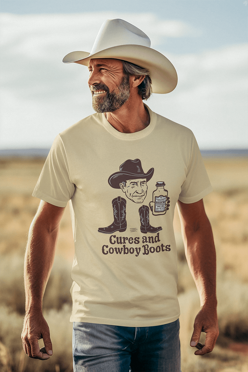 Cures & Cowboy Boots : Men's Cotton Crew Tee