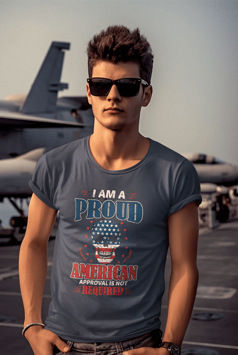 Proud American Approval Not Required : Men's Cotton Crew Tee