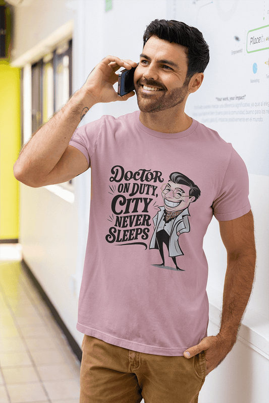 City Never Sleeps  : Men's Cotton Crew Tee