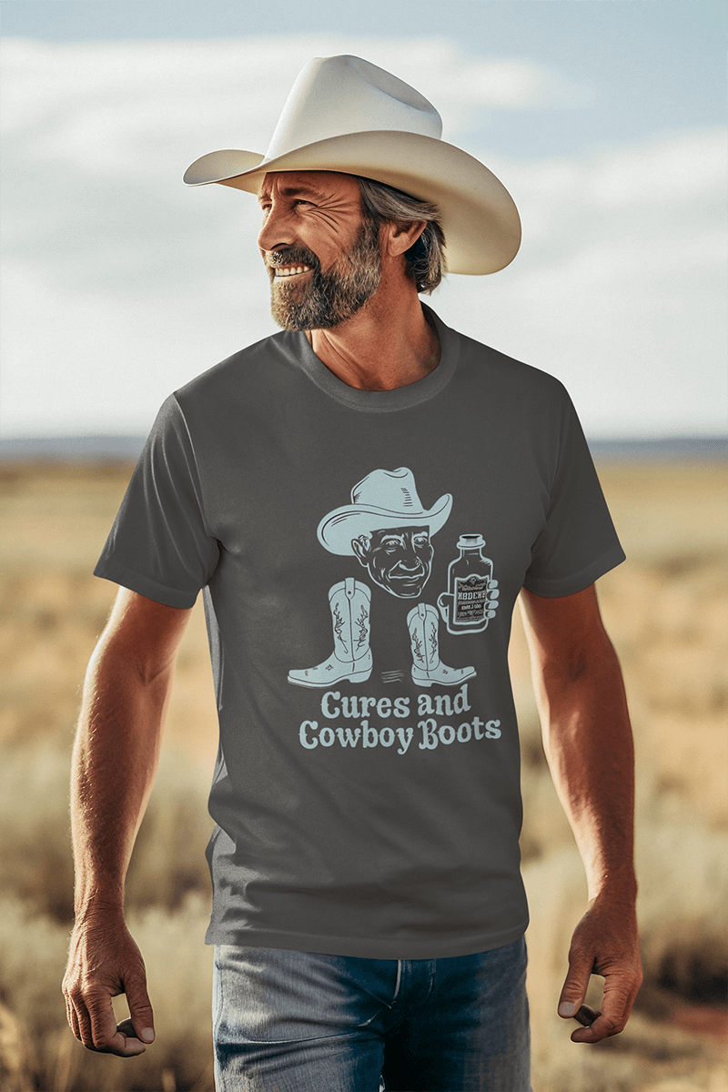 Cures & Cowboy Boots : Men's Cotton Crew Tee