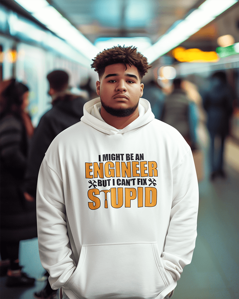 Can't Fix Stupid (Engineer) : Men's NUBLEND® Hooded Sweatshirt