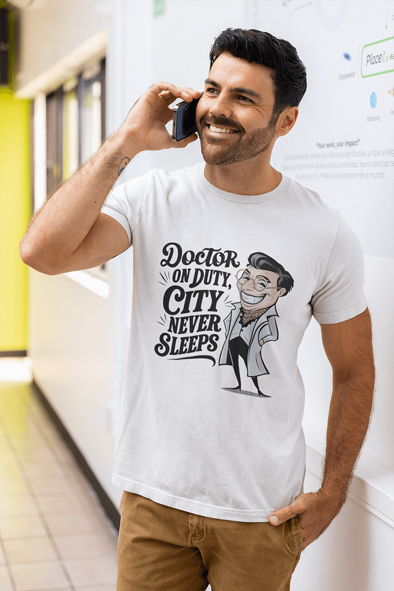 City Never Sleeps  : Men's Cotton Crew Tee