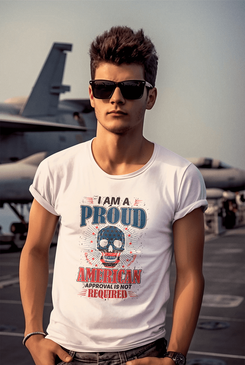 Proud American Approval Not Required : Men's Cotton Crew Tee