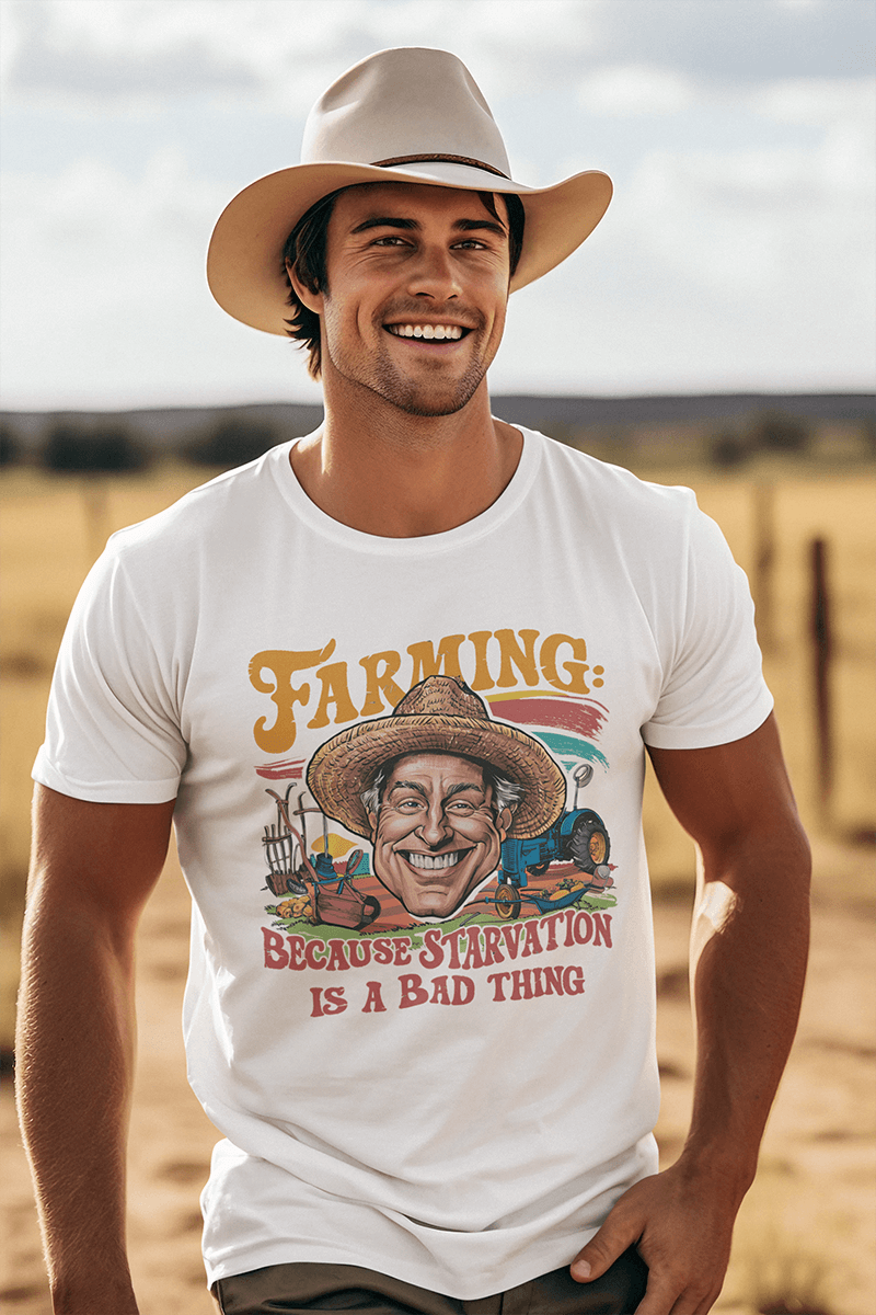 Starvation is a Bad Thing : Men's Cotton Crew Tee