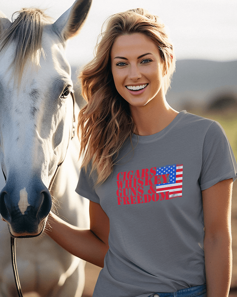 Cigars Whiskey Guns & Freedom : Women's Favorite Tee