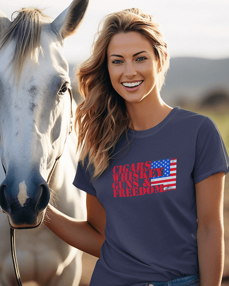 Cigars Whiskey Guns & Freedom : Women's Favorite Tee