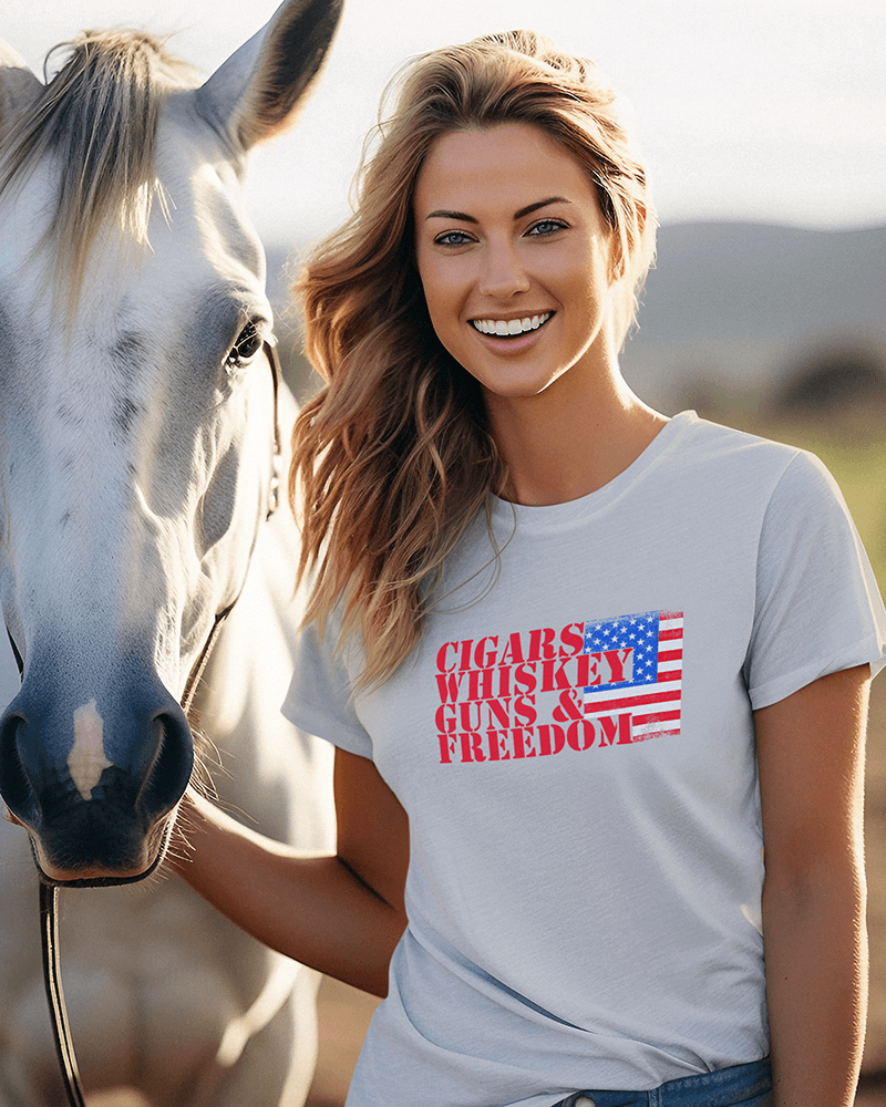 Cigars Whiskey Guns & Freedom : Women's Favorite Tee