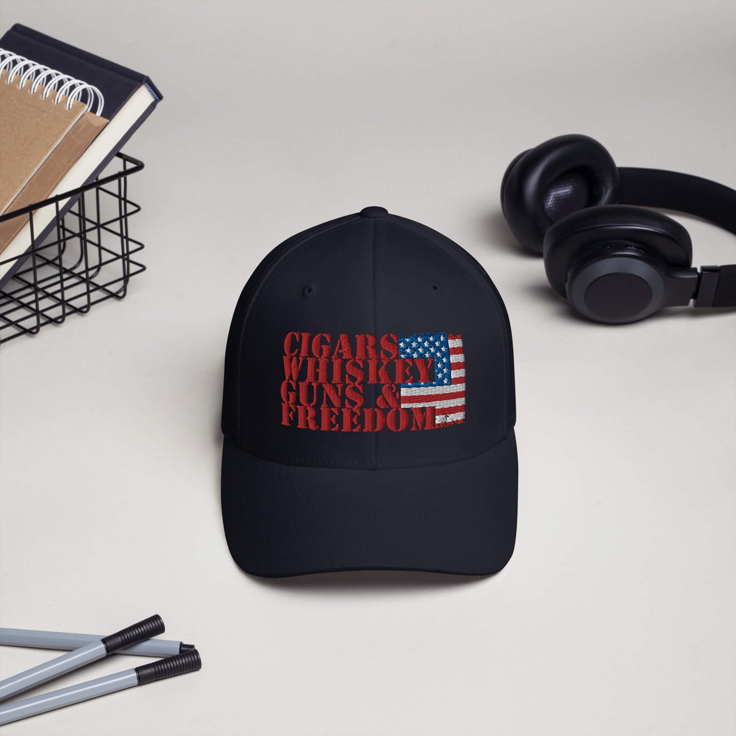 Cigars Whiskey Guns & Freedom : Structured Twill Cap