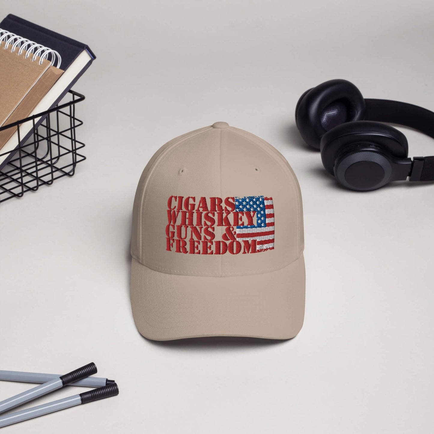 Cigars Whiskey Guns & Freedom : Structured Twill Cap