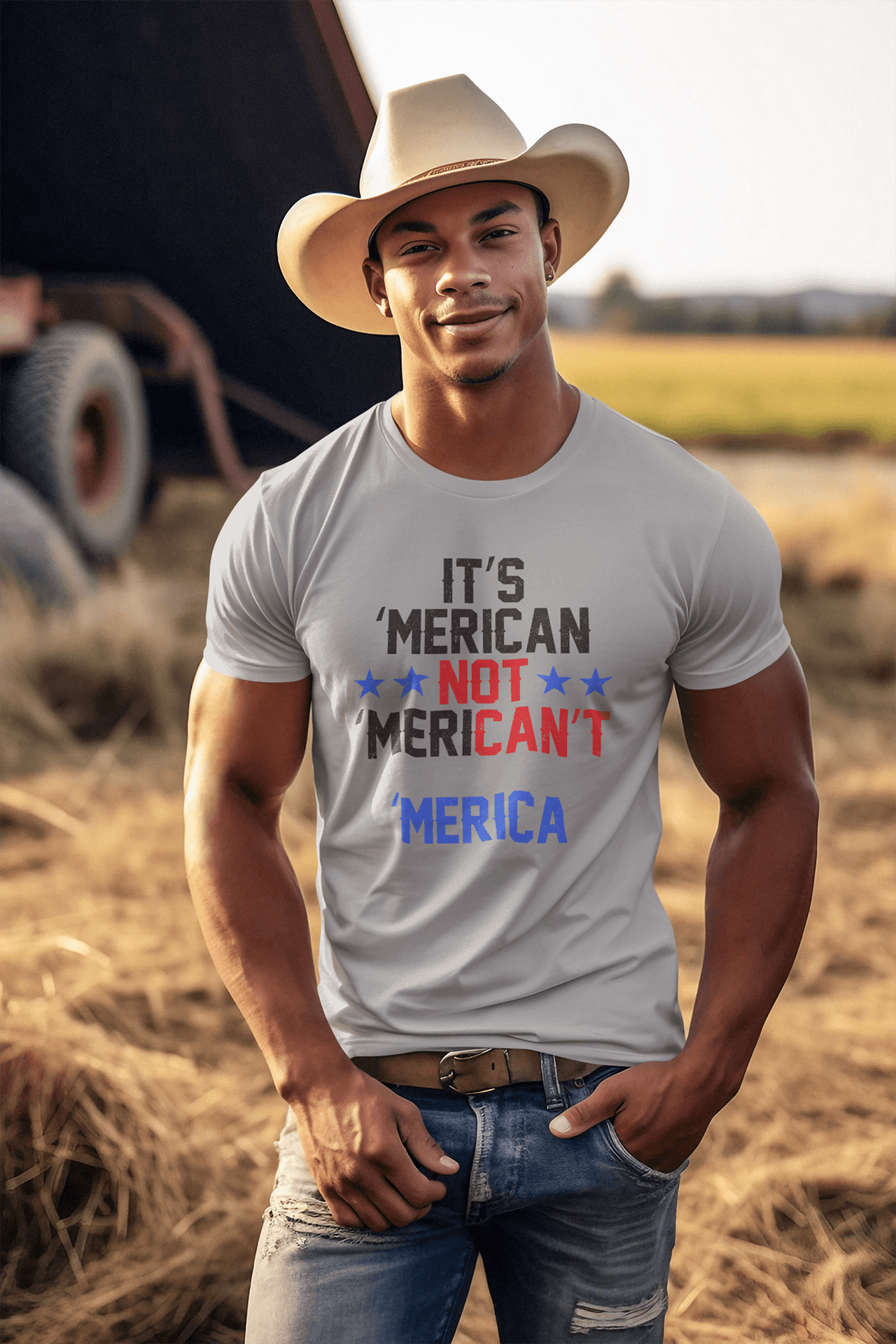 'Merican : Men's Cotton Crew Tee