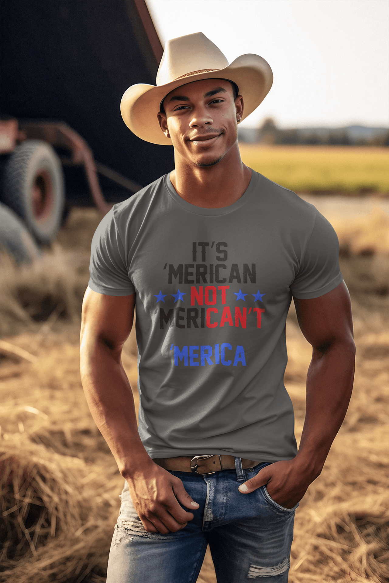 'Merican : Men's Cotton Crew Tee