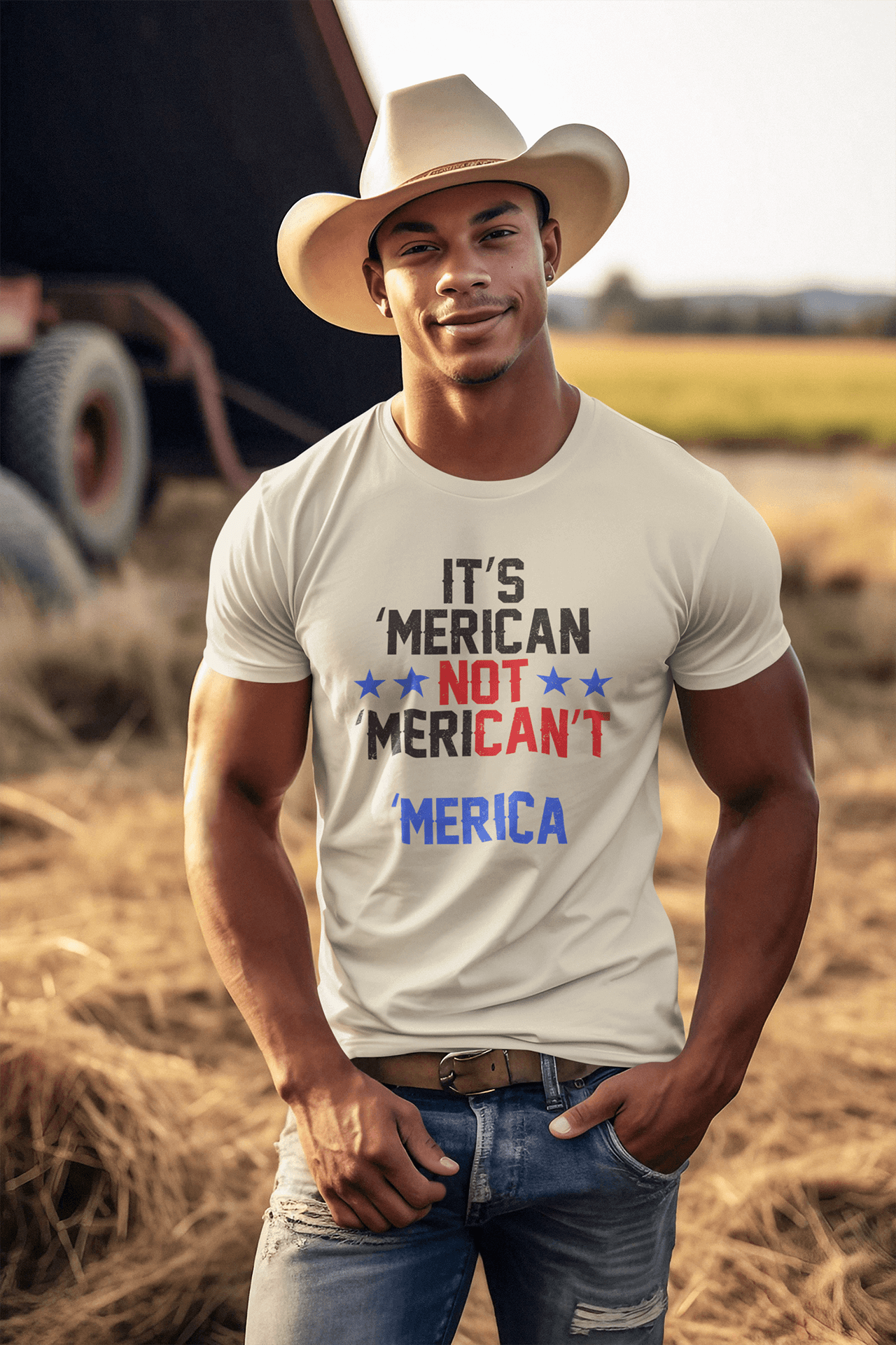 'Merican : Men's Cotton Crew Tee