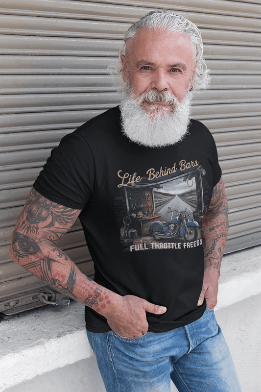 Life Behind Bars / Full Throttle  : Men's Cotton Crew Tee