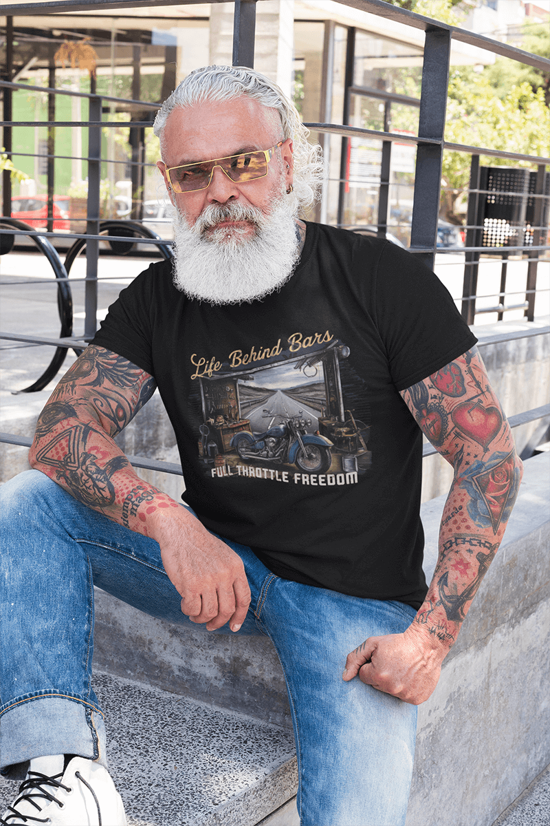 Life Behind Bars / Full Throttle  : Men's Cotton Crew Tee