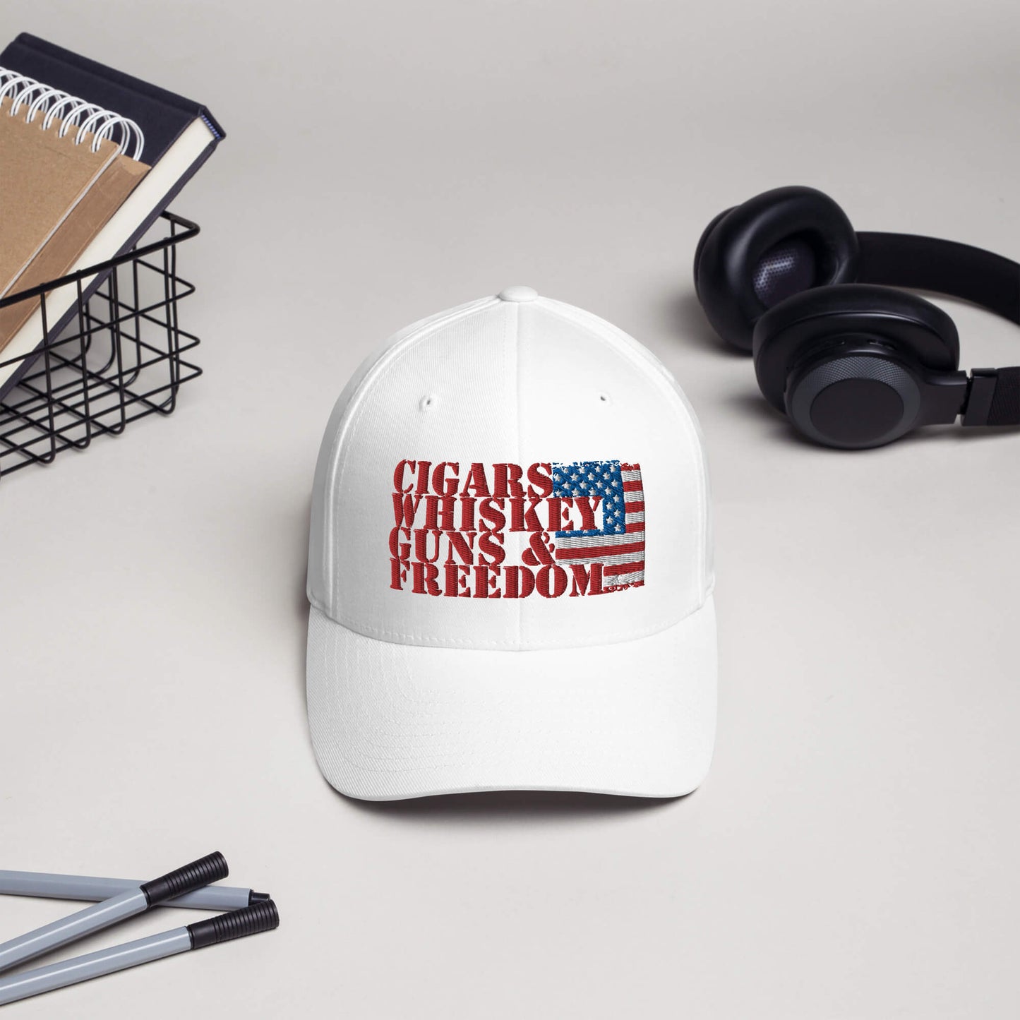 Cigars Whiskey Guns & Freedom : Structured Twill Cap